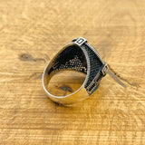 Men's Black Zircon Compass Ring - TryAladdin