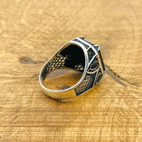 Men's Black Zircon Square Ring