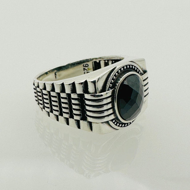 Men's Black Zircon Stone Ring