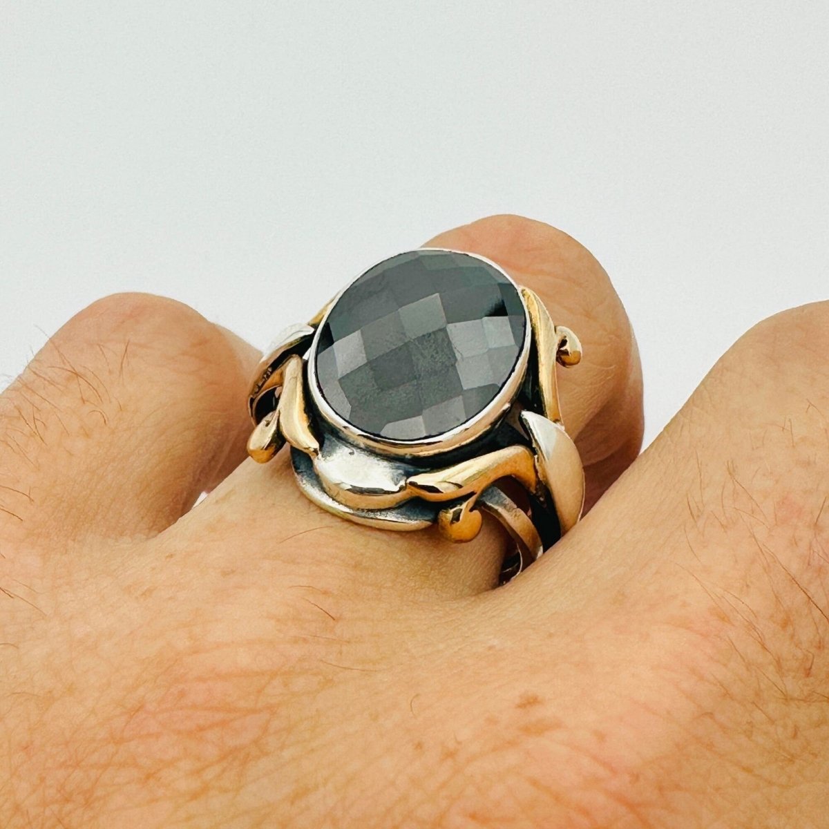 Men's Black Zircon Stone Ring