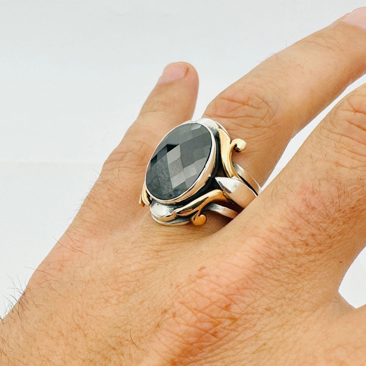 Men's Black Zircon Stone Ring