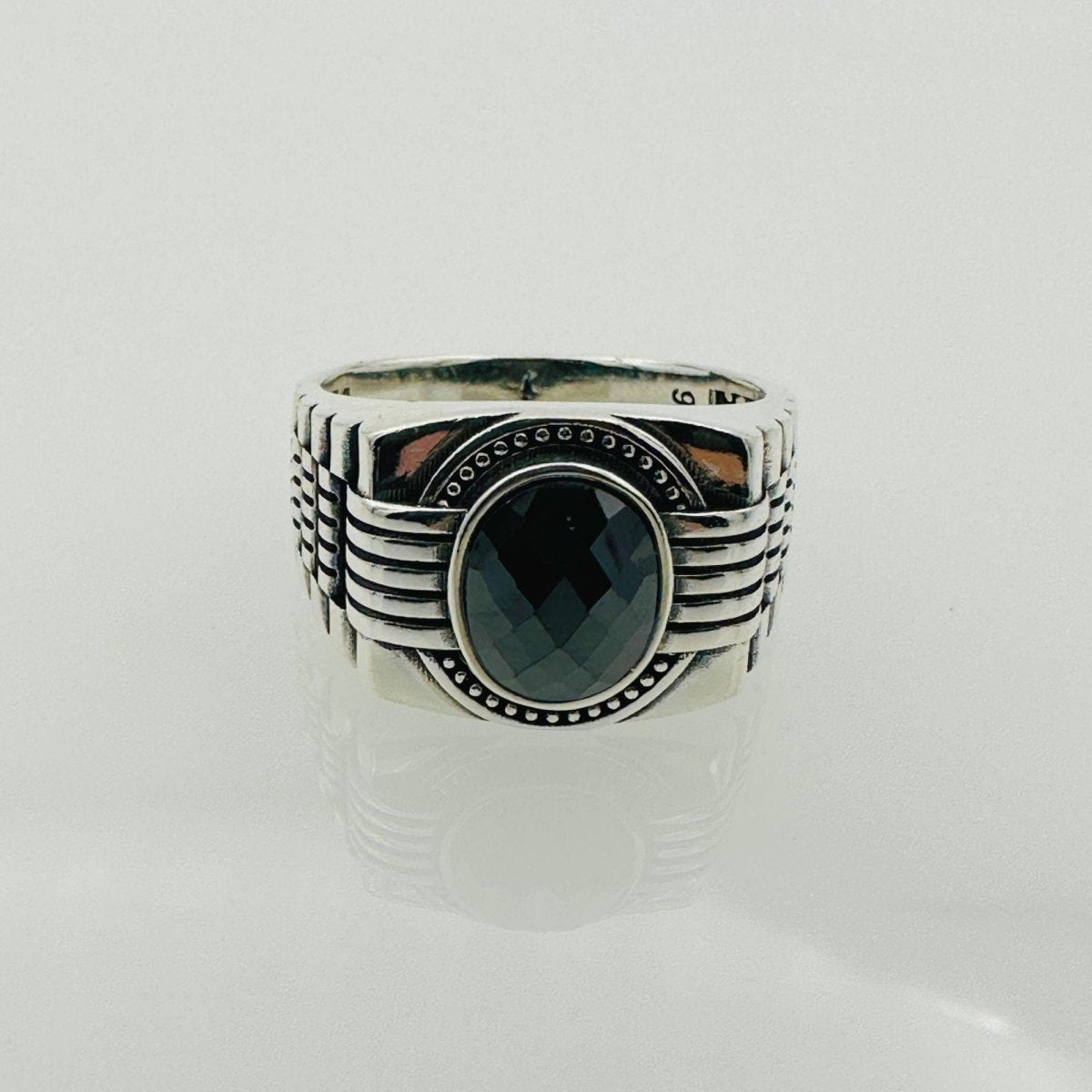 Men's Black Zircon Stone Ring