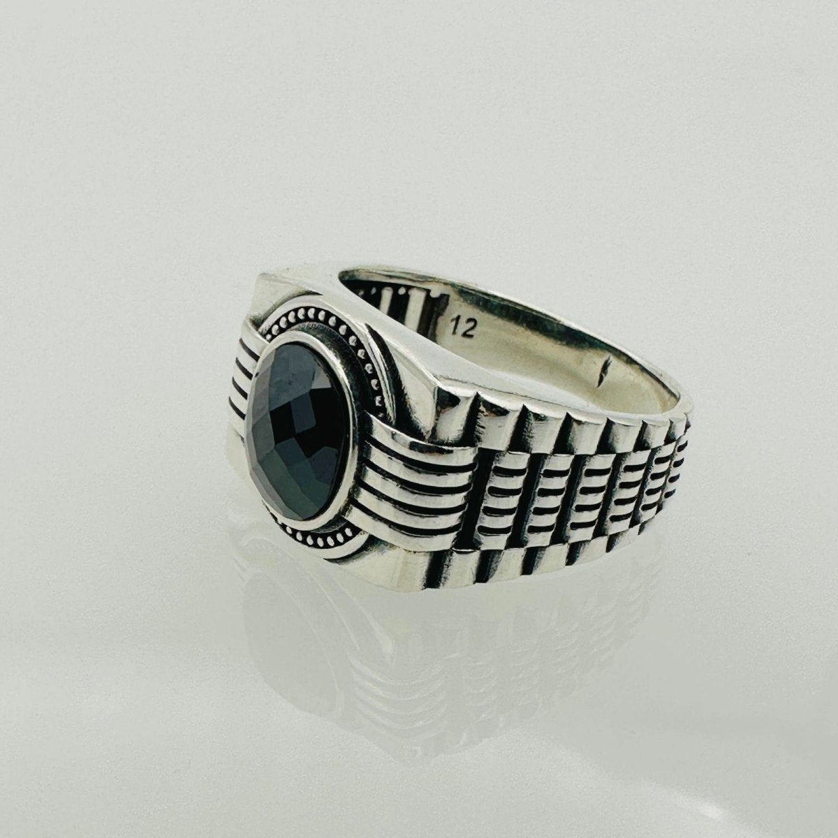 Men's Black Zircon Stone Ring