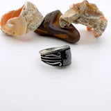 Men's Black Zircon Stone Silver Ring