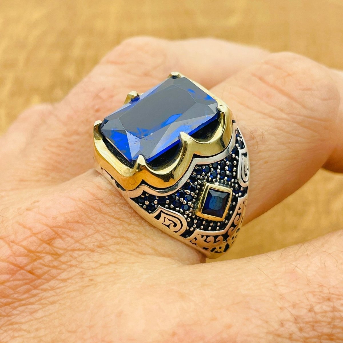 Men's Blue Sapphire Ring