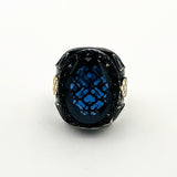 Men's Blue Sapphire Silver Ring