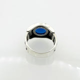 Men's Blue Sapphire Silver Ring