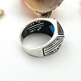 Men's Blue Sapphire Stone 925 Sterling Silver Ring