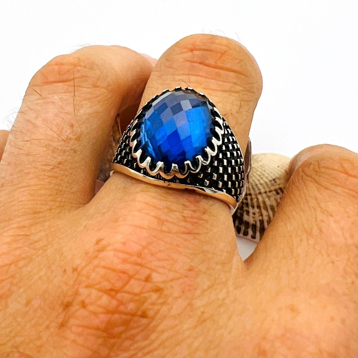 Men's Blue Sapphire Stone Ring