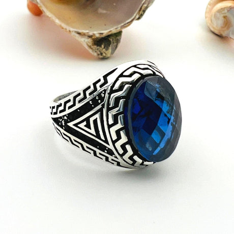 Men's Blue Sapphire Stone Ring