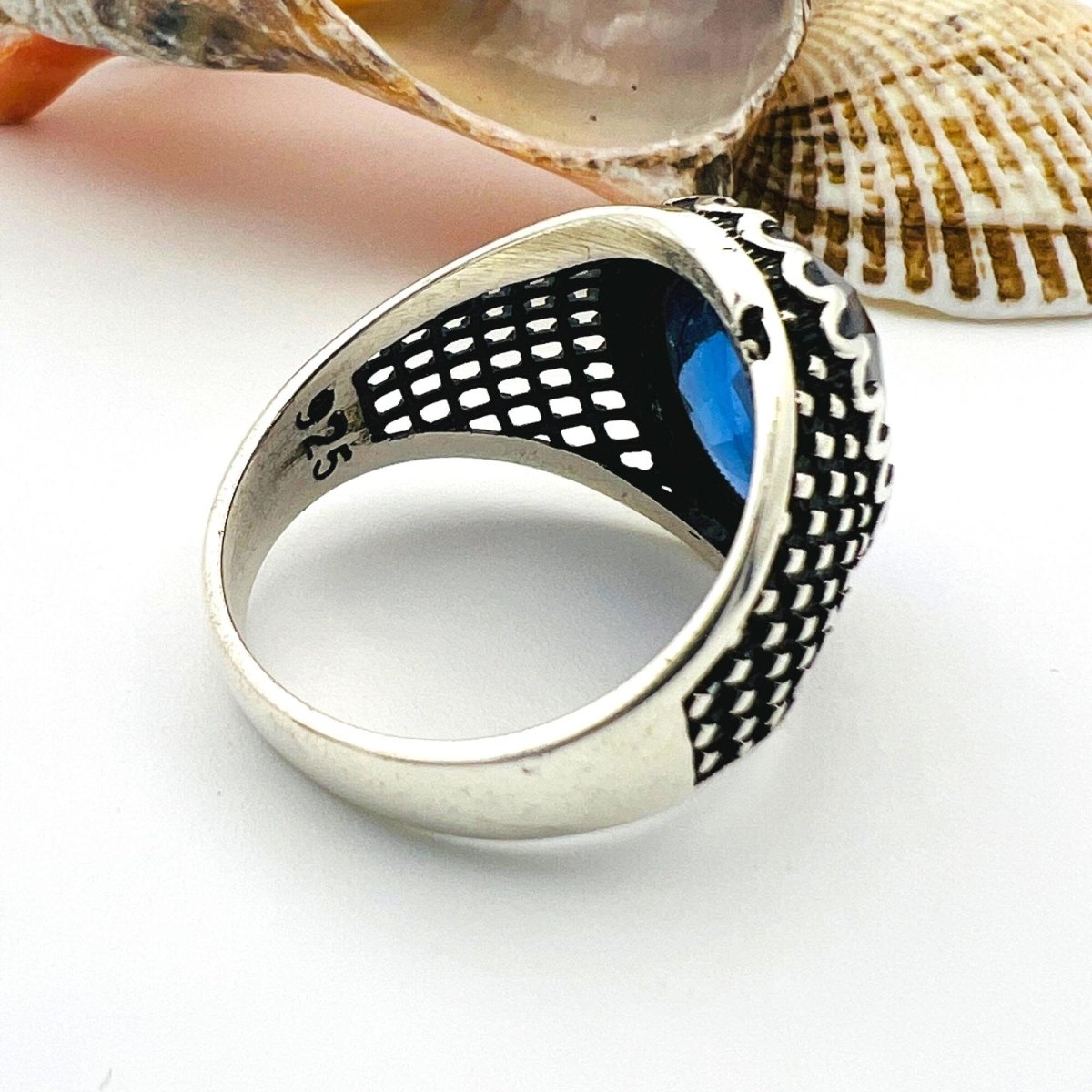 Men's Blue Sapphire Stone Ring