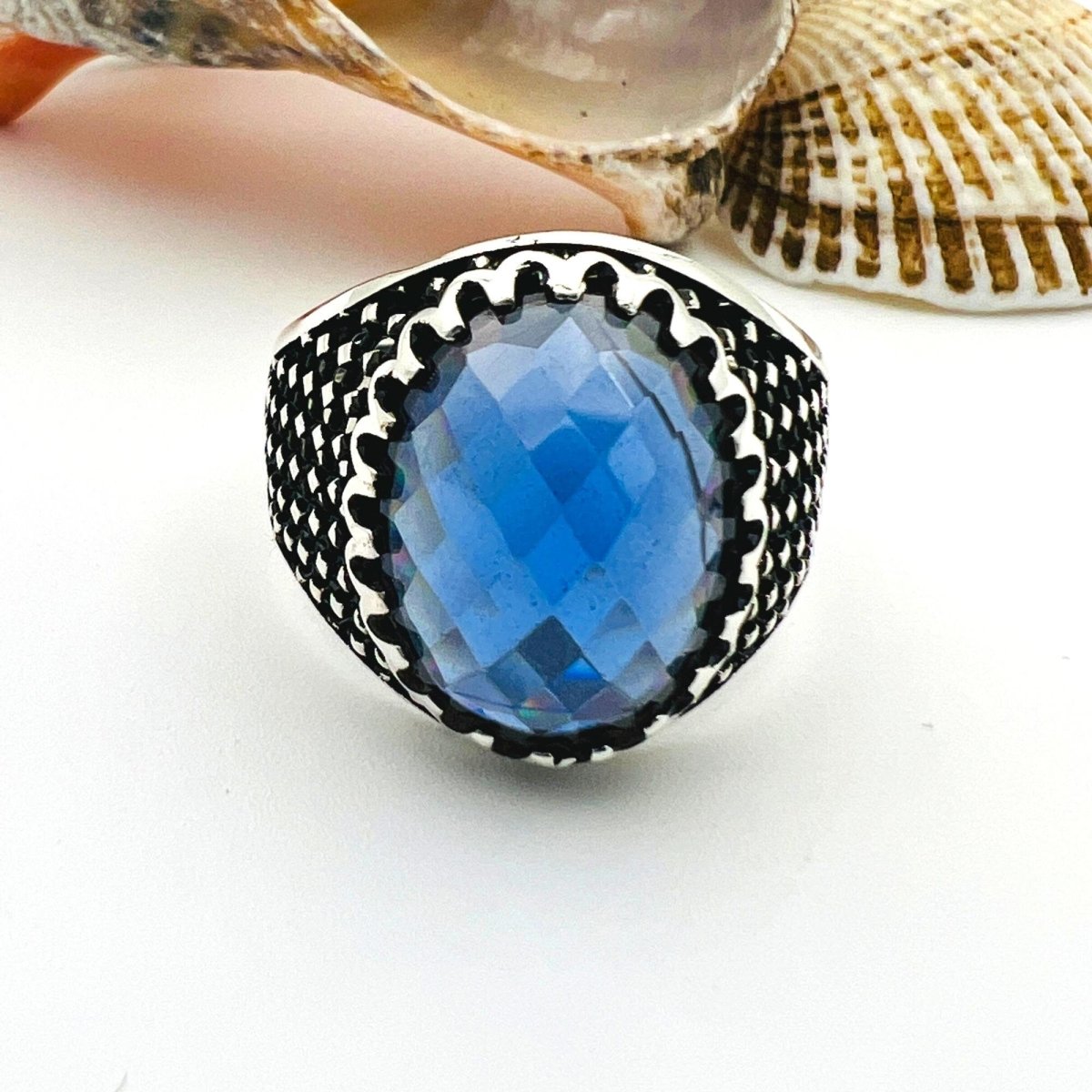 Men's Blue Sapphire Stone Ring