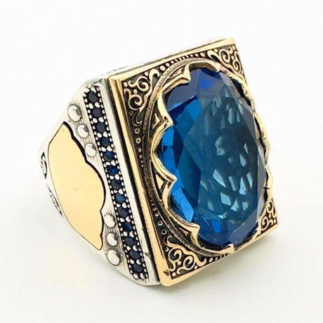 Men's Blue Sapphire Stone Ring