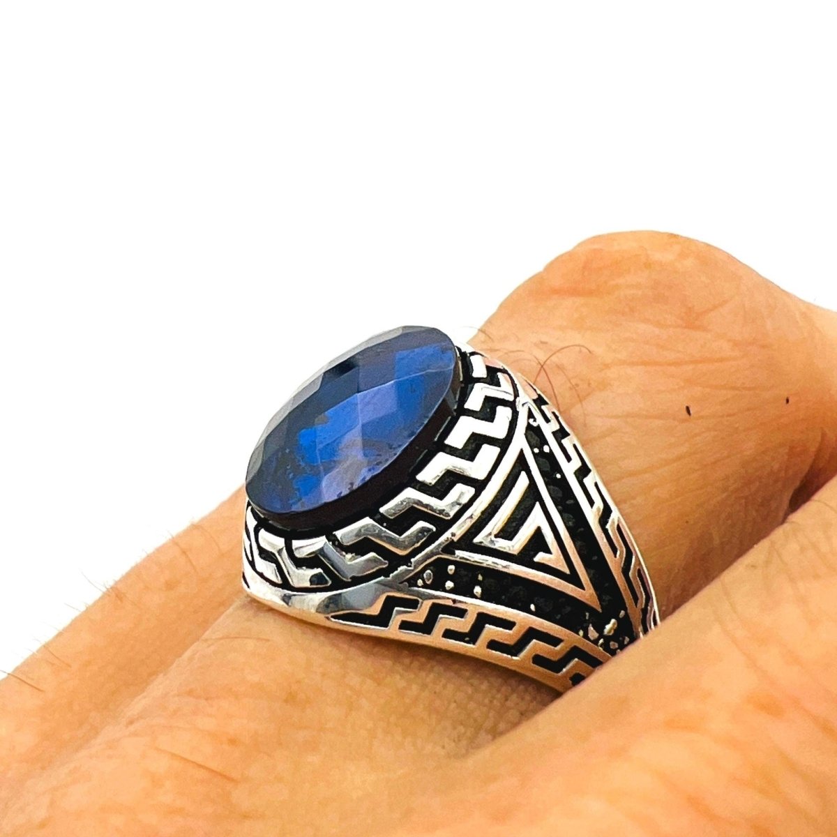 Men's Blue Sapphire Stone Ring