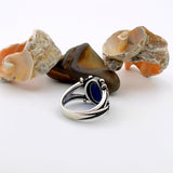 Men's Blue Sapphire Sword - Detail Ring