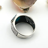 Men's Blue Turquoise Gemstone Handmade Silver Ring