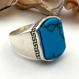 Men's Blue Turquoise Stone Ring