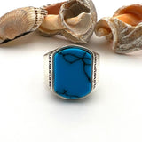 Men's Blue Turquoise Stone Ring