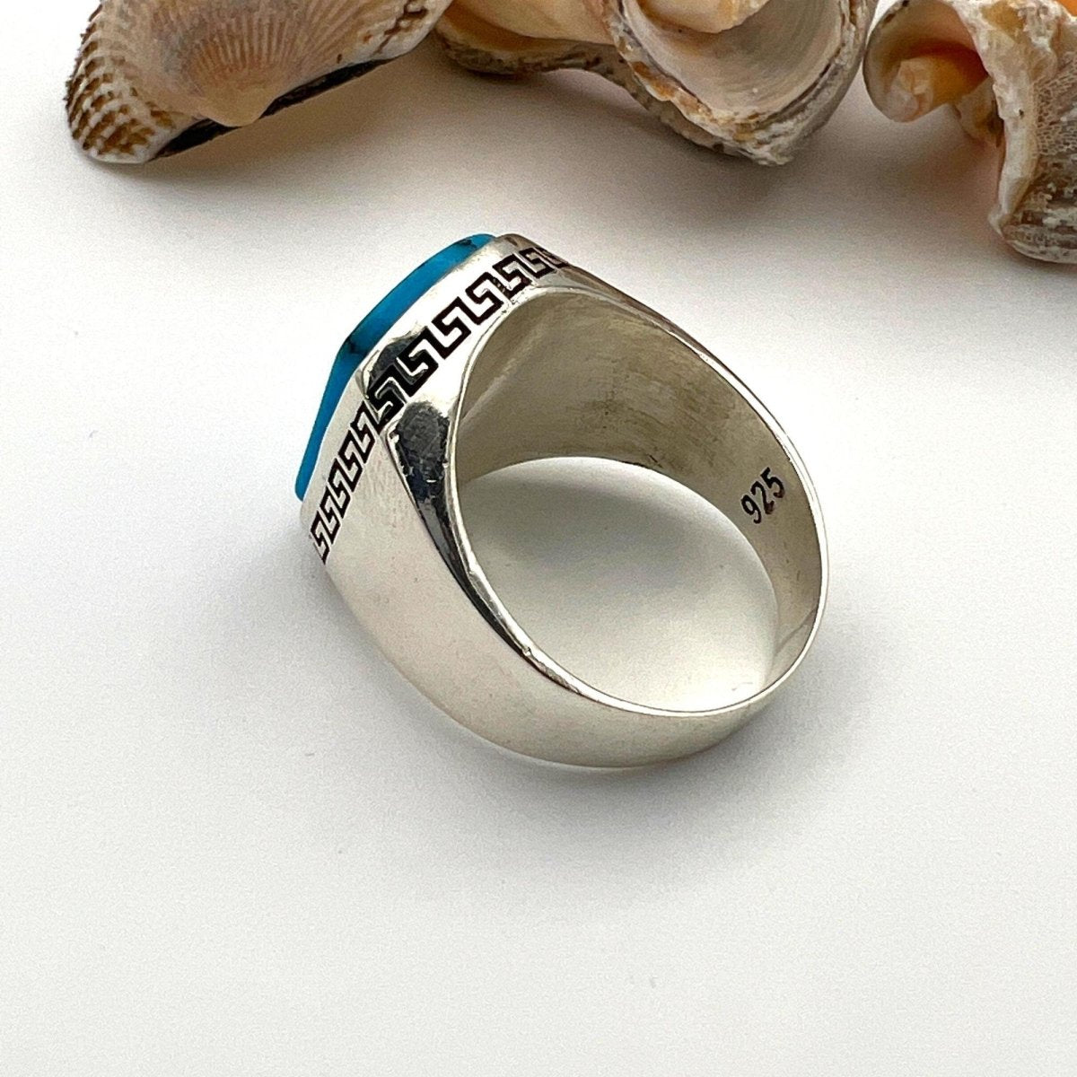 Men's Blue Turquoise Stone Ring