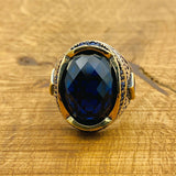 Men's Blue Zircon Ottoman Ring