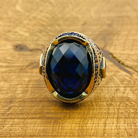 Men's Blue Zircon Ottoman Ring