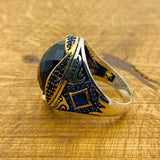 Men's Blue Zircon Ottoman Ring