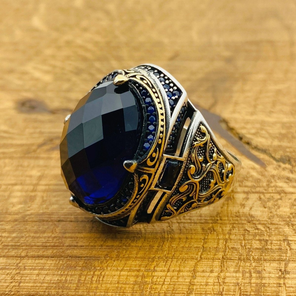 Men's Blue Zircon Ring