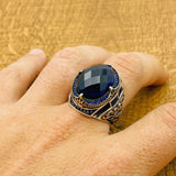 Men's Blue Zircon Ring