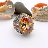 Men's Champagne Citrine Stone Silver Ring