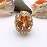 Men's Champagne Citrine Stone Silver Ring