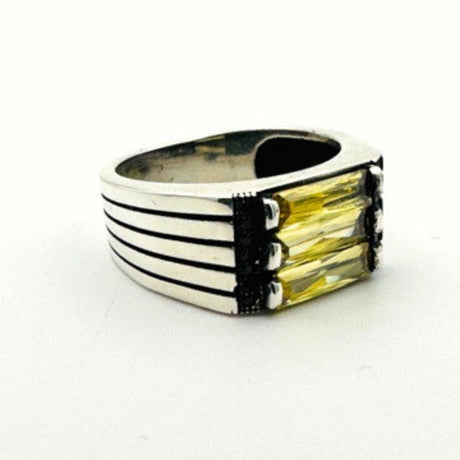 Men's Citrine Silver Ring