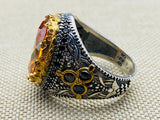 Men's Citrine Silver Ring