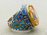 Men's Citrine Stone 925 Sterling Silver Ring