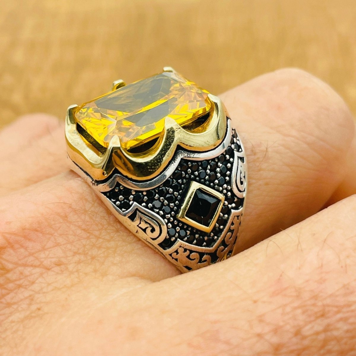 Men's Citrine Stone Ring - TryAladdin