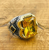 Men's Citrine Stone Ring