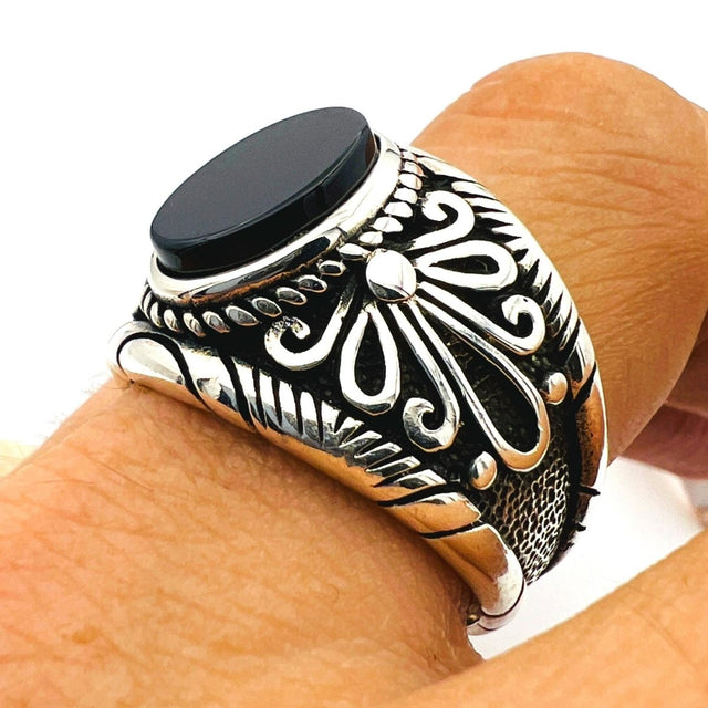 Men's Double Head Eagle Turkish Ottoman Style Sterling Silver Ring