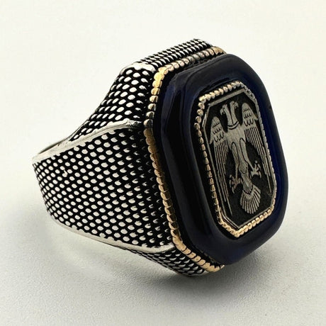 Men's Double Head Turkish Sultan's Signature Seljuk State Handmade Ring