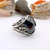 Men's Double - Headed Eagle Onyx Ring