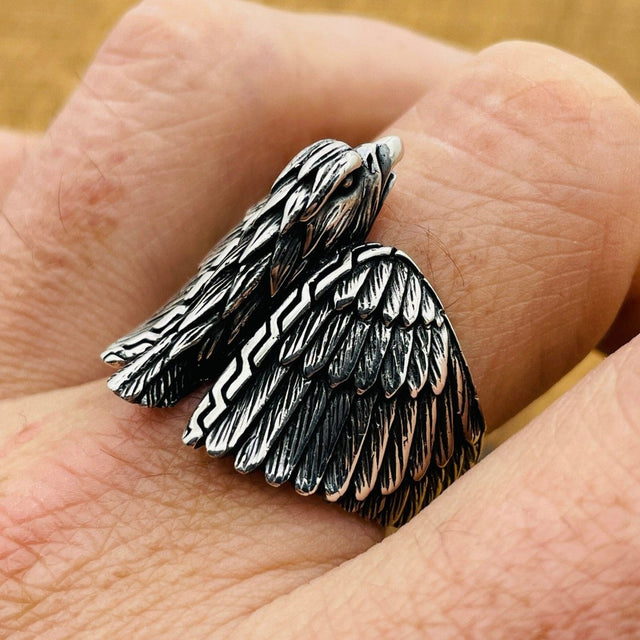 Men's Eagle Silver Ring