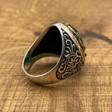 Men's Emerald Silver Ring