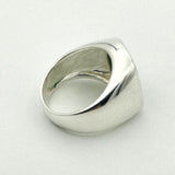 Men's Green Agate Gemstone Silver Ring