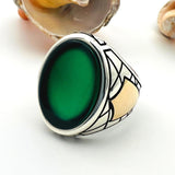 Men’s Green Agate Ottoman Ring