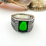 Men's Green Emerald Gemstone Ring