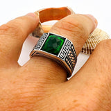 Men's Green Emerald Gemstone Ring