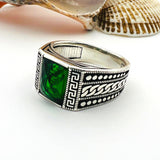 Men's Green Emerald Gemstone Ring