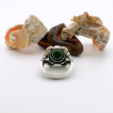 Men's Green Emerald Silver Ring