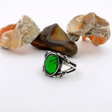 Men's Green Emerald Sterling Silver Ring