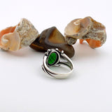 Men's Green Emerald Sterling Silver Ring