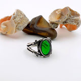 Men's Green Emerald Sterling Silver Ring