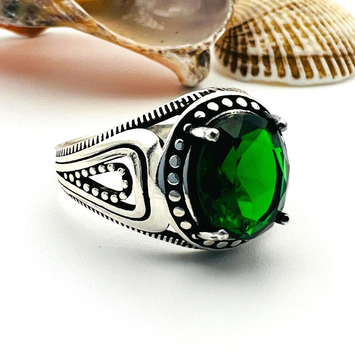 Men's Green Emerald Stone Ring